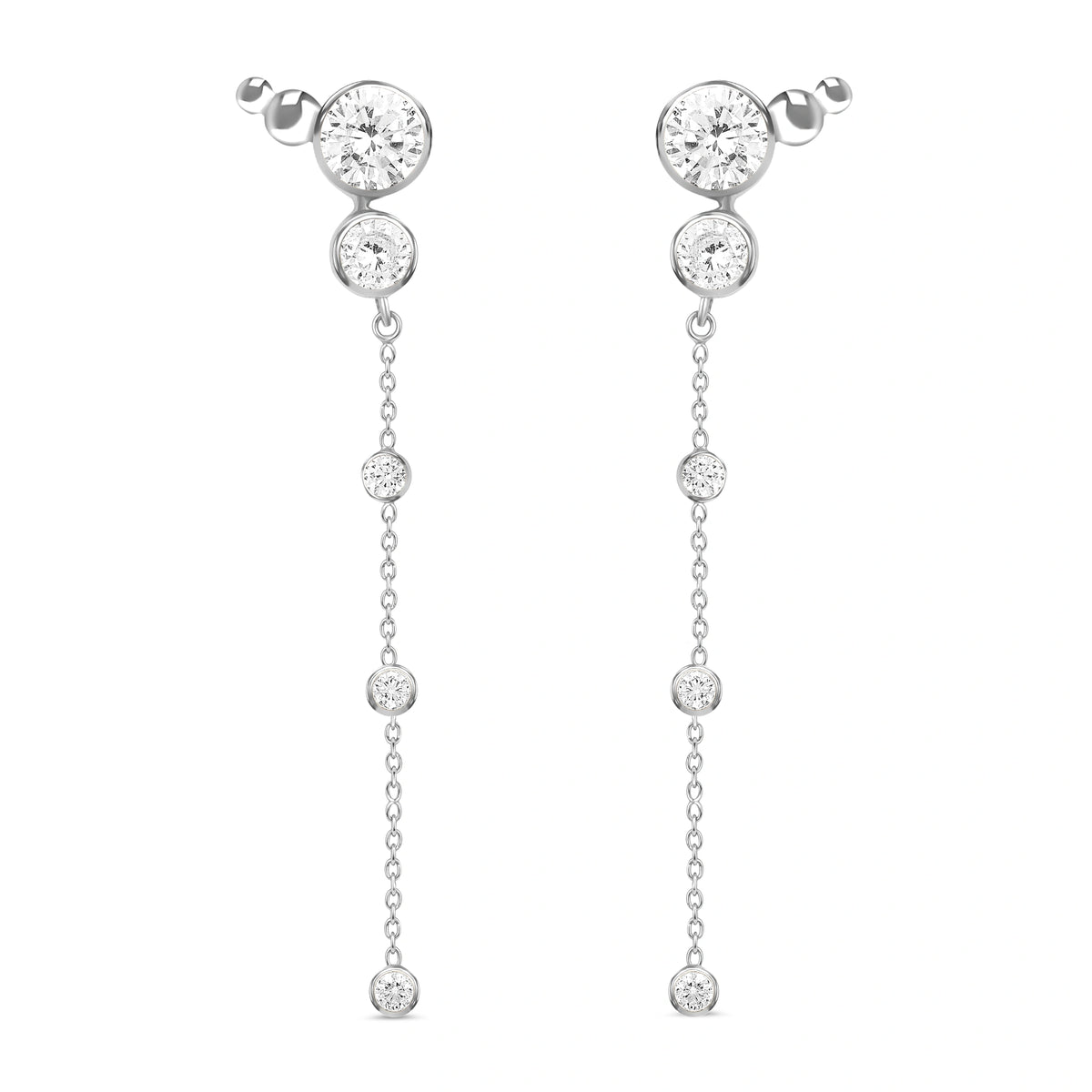 Madhubala Drop Earrings in 925 Silver - Large Size