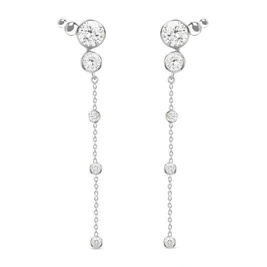 Madhubala Drop Earrings in 925 Silver - Large Size