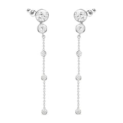 Madhubala Drop Earrings in 925 Silver - Large Size