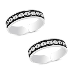 Roovi 925 Silver Oxidised Toe Rings for Women I 2 Pc Bichiya I