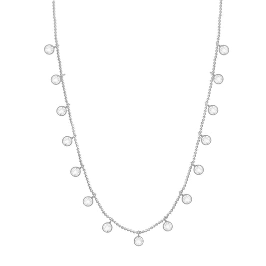 Sitar Mala Everyday American Diamond Necklace in 925 Silver