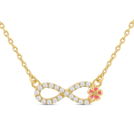 Infinity Flora 925 Silver Necklace with 22kt Gold Plated
