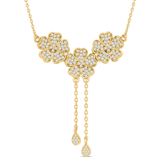 Desi Girl 925 Silver Flower Party Wear Necklace