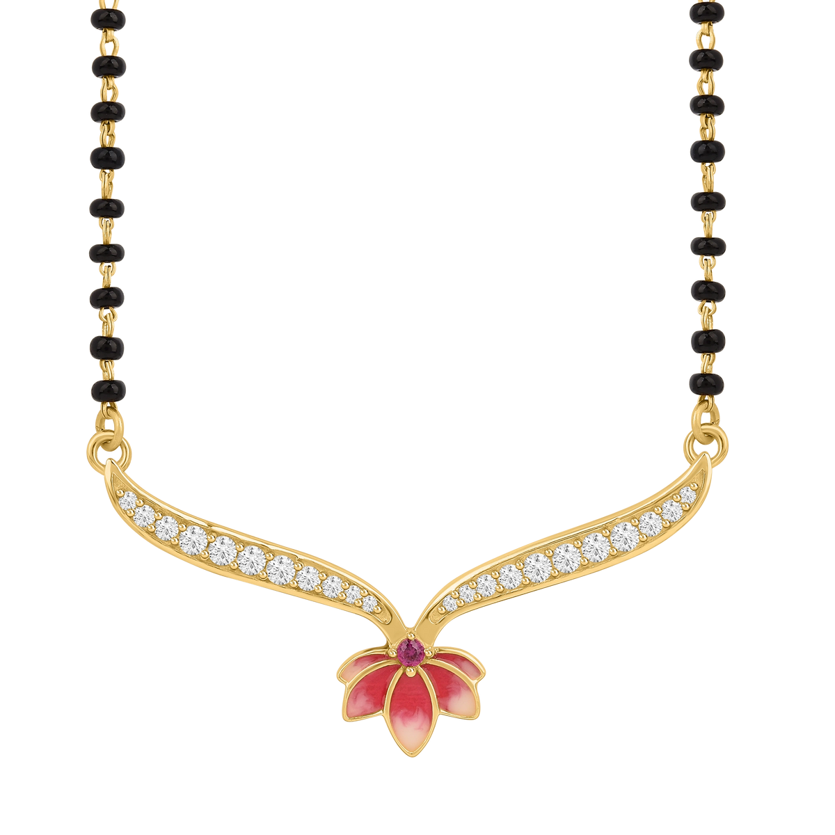Padma Lotus 925 Silver Mangalsutra with 22kt Gold Plating