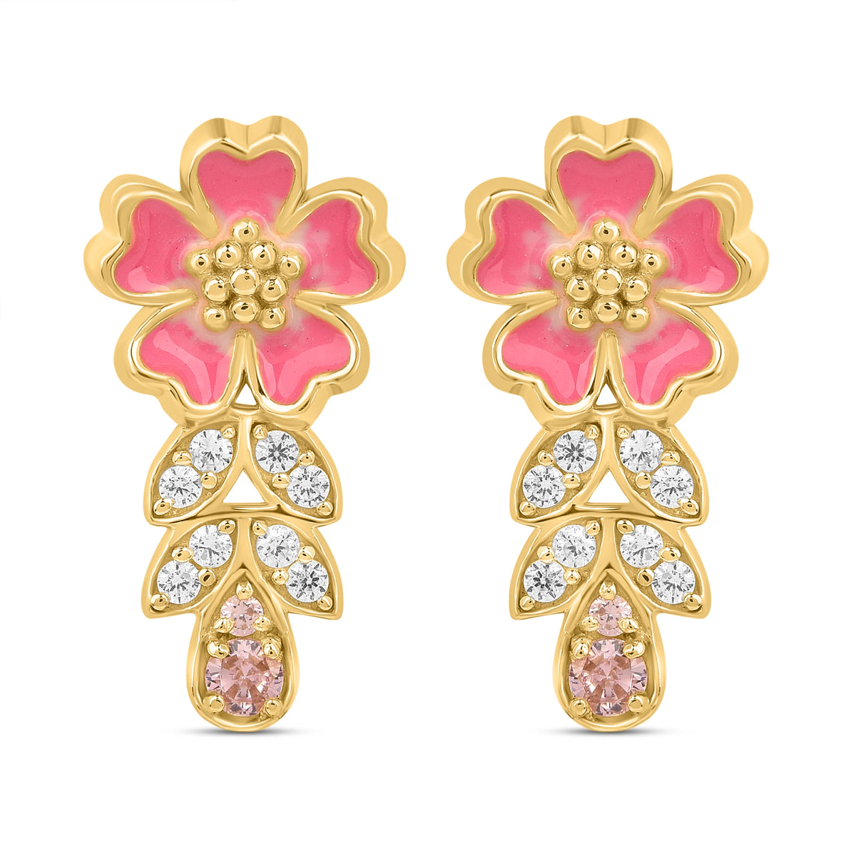 Gulabi Blush 925 Silver Earring with Pink AD