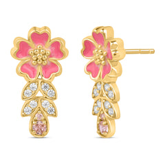 Gulabi Blush 925 Silver Earring with Pink AD