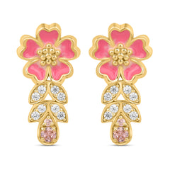 Gulabi Blush 925 Silver Earring with Pink AD