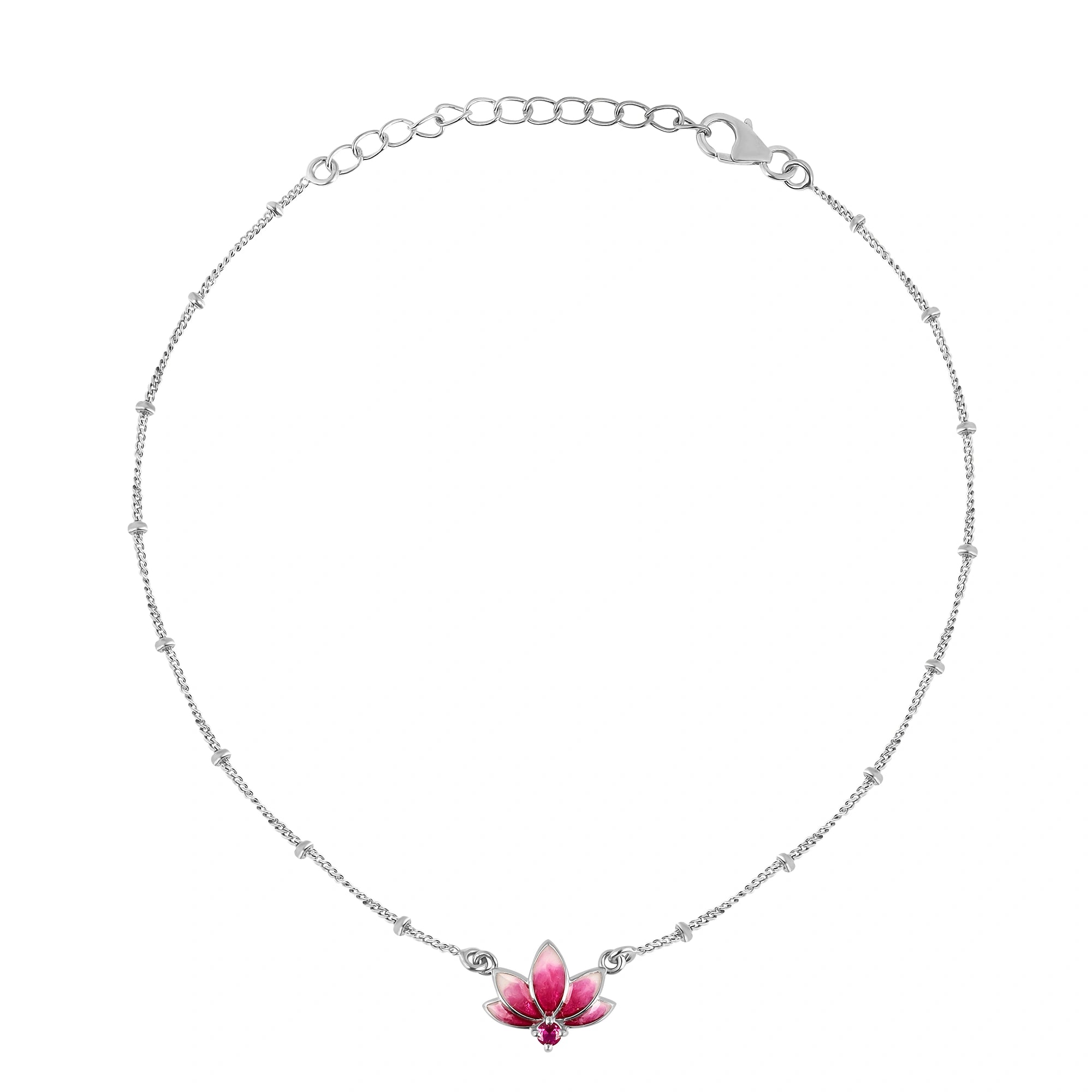 Buy Laxmi's Grace Lotus 925 Silver Anklet Online