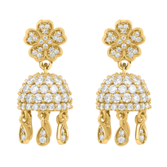 Desi Diva 925 Silver American Diamond Jhumkis for Party