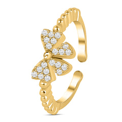 Love & Bow 925 Silver AD Ring for Women & girls I Adjustable Size