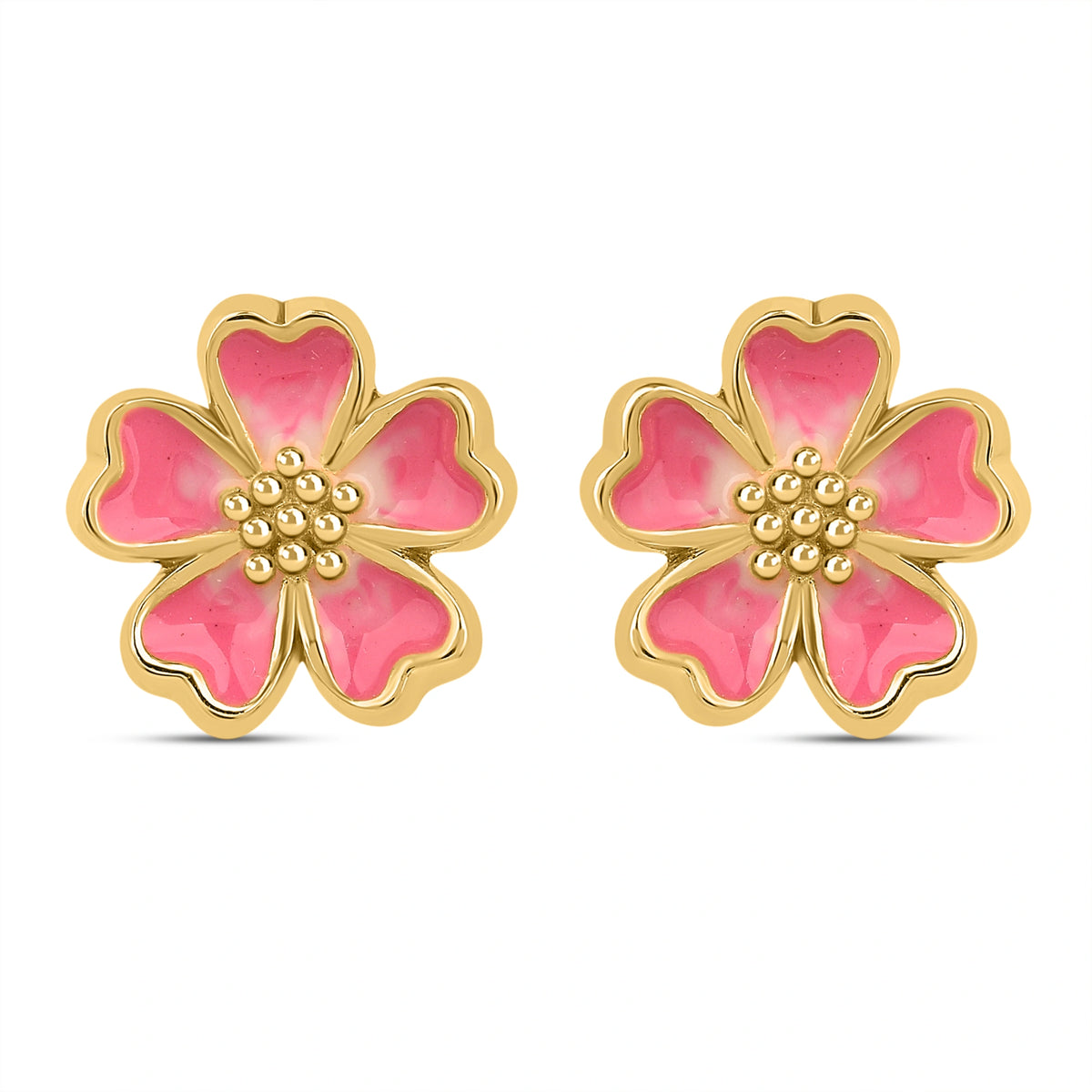 Pink Mist 925 Silver Stud Earring with Enamel