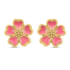 Pink Mist 925 Silver Stud Earring with Enamel