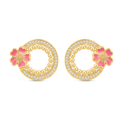 Rosy Dream 925 Silver Earring with Pink Enamel