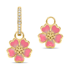 Roovi Mia Belle Flower 925 Silver Hoops I 2 in 1 I Deatchable Flower Charm