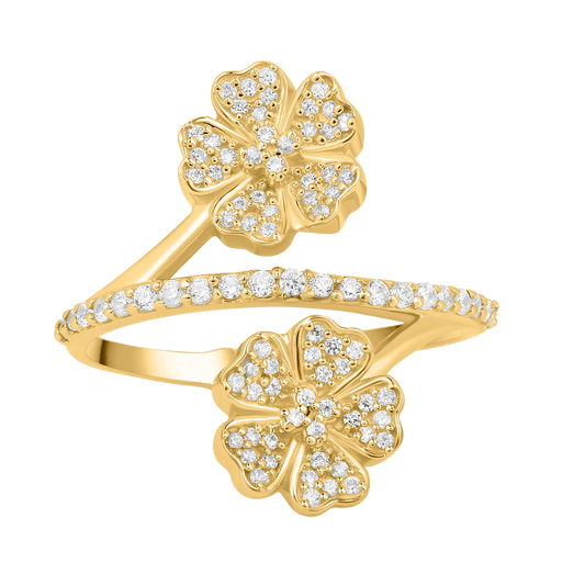 Desi Girl 925 Silver American Diamond Ring I Adjustable size I