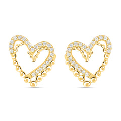 Heart in Heart Earring in 925 Silver with 22kt Gold Plating