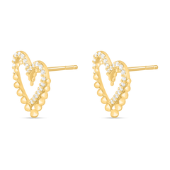 Heart in Heart Earring in 925 Silver with 22kt Gold Plating