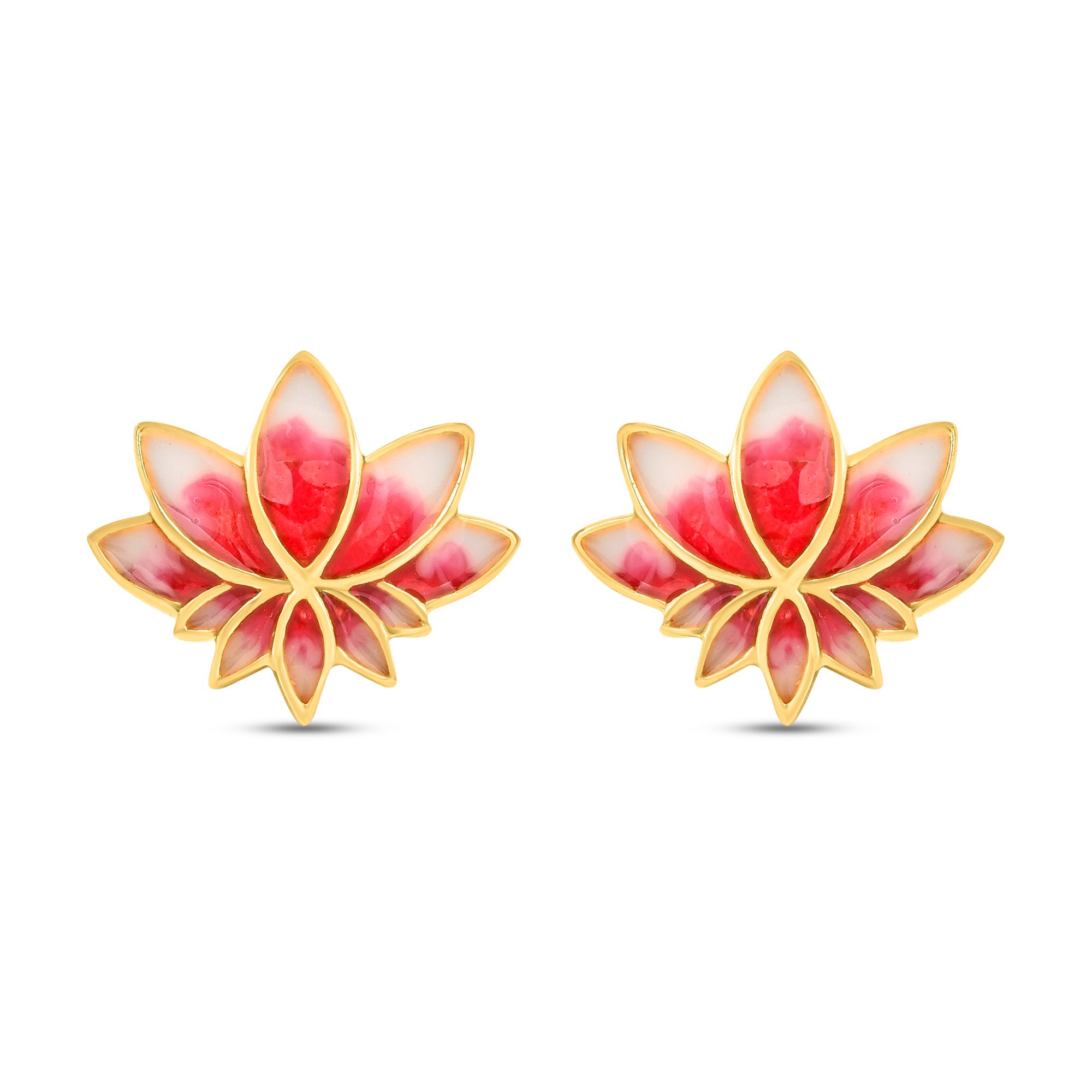 Padma Lotus Stud in 925 Silver with 22Kt Gold Plating