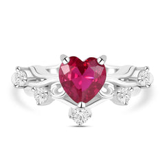 Magical Heart Ring in 925 Silver with American Diamonds