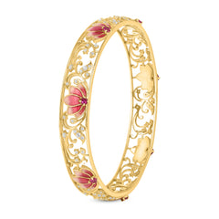 Padma Lotus Bangle in 925 Silver with 22kt Gold Plating -1 pc