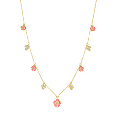 Bloomina 925 Silver Flora Necklace with 22kt Gold Plating