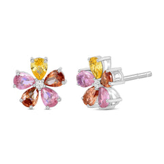 Pastel Dream Floral 925 Silver Stud Earring