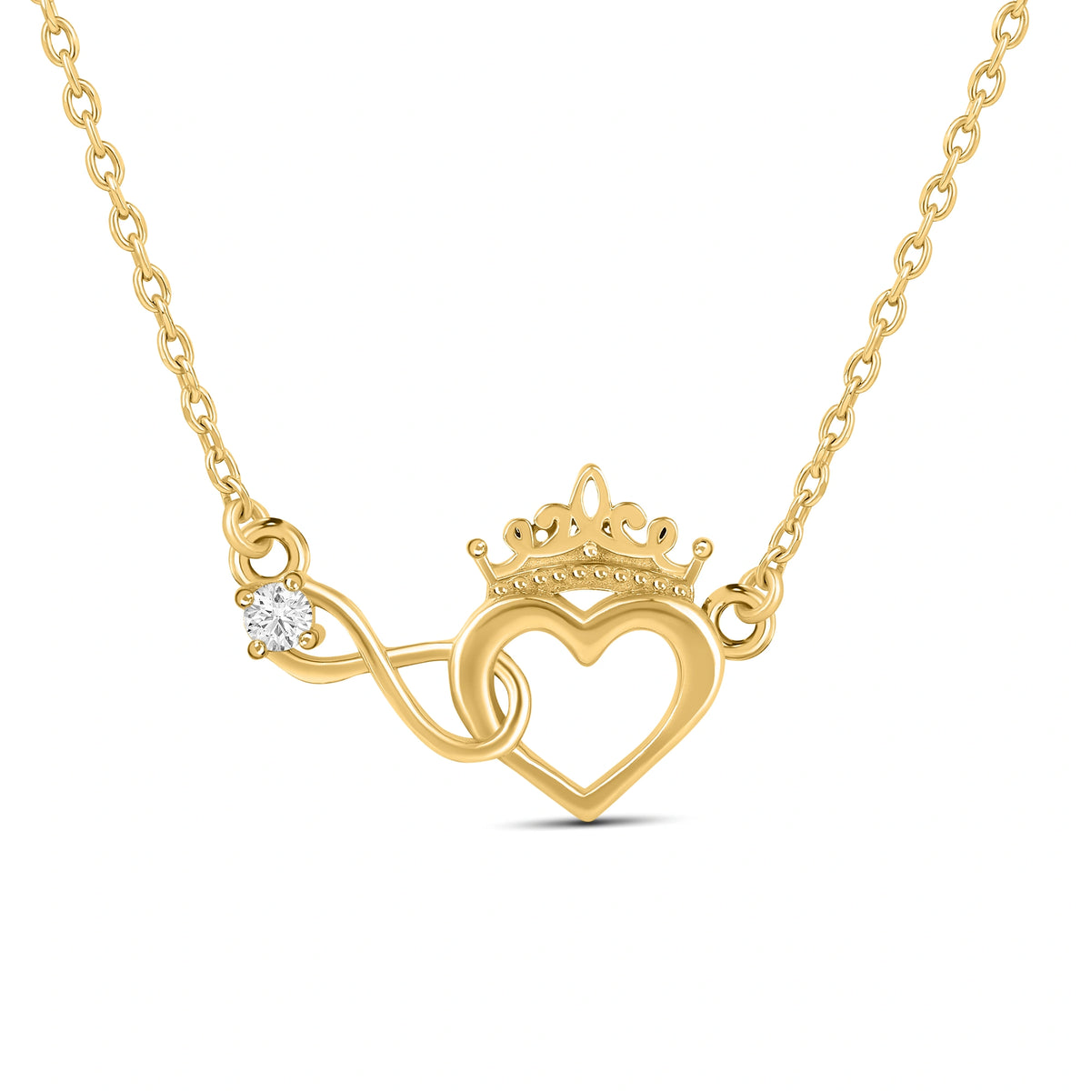 Infinity Heart 925 Silver Necklace with 22kt Gold Plated