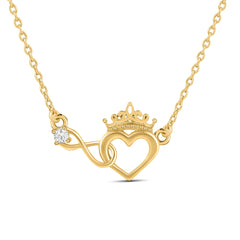 Infinity Heart 925 Silver Necklace with 22kt Gold Plated