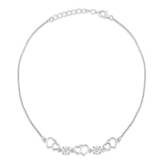 Love Notes 925 Silver Anklet for Women I 2 Pc