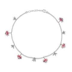Padma Lotus Anklet in 925 Silver I 2 Pcs I New Big Design I Thick Chain