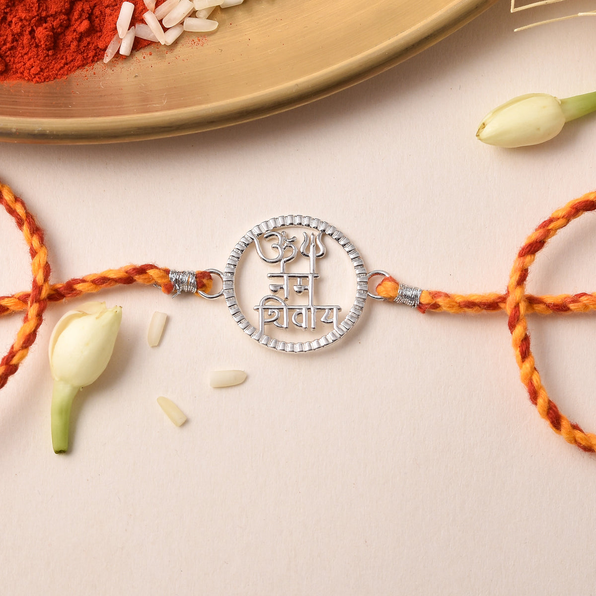 Roovi 925 Silver Om Namah Shivay Rakhi For Brother