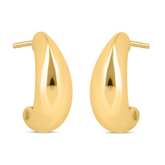 Sterling Silver 925 Teardrop Hoop Earrings for Women | 22kt Gold Plated Minimal Lightweight Daily Wear