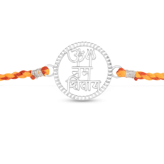 Roovi 925 Silver Om Namah Shivay Rakhi For Brother
