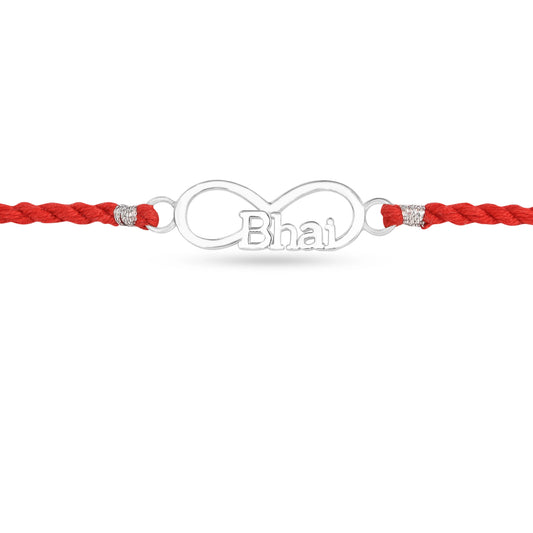 Roovi 925 Silver Infinity Bhai Rakhi For Brother