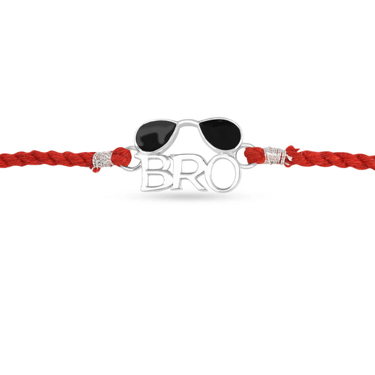 Roovi 925 Silver Cool Bro Modern Rakhi For Brother