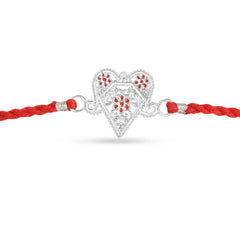 Roovi 925 Silver Peepal Leaf Subh Rakhi For Brother
