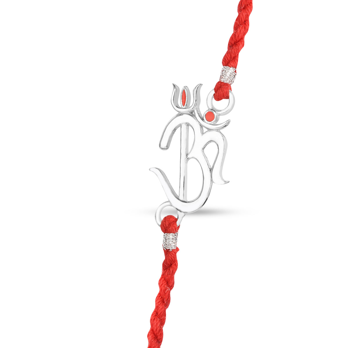 Roovi 925 Silver Ganesh 2 in 1 Pendant Rakhi For Brother