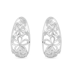 Roovi Floral Dreams 925 Silver Huggies Earrings