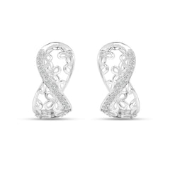 Roovi Classy Florets Huggie in 925 Silver with  22kt Gold Plating
