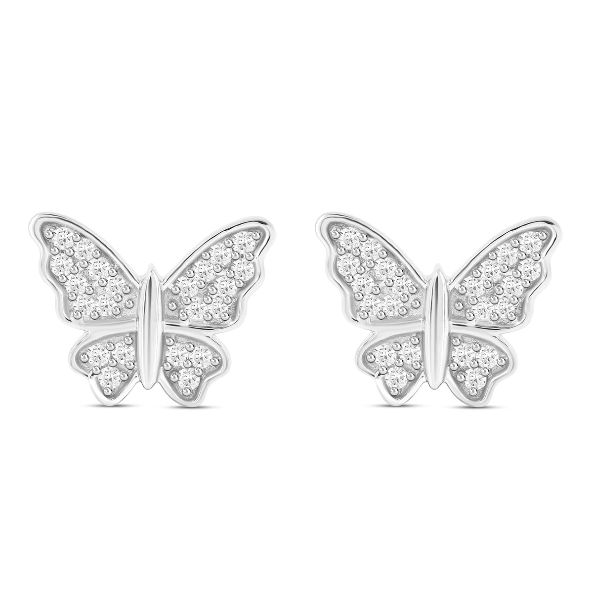 Roovi Butterfly Stud Earrings in 925 Silver with 22kt Gold Plating