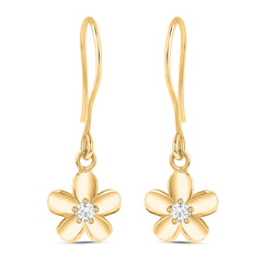 Roovi Pretty Flower Dangler Earrings in Pure 925 Silver