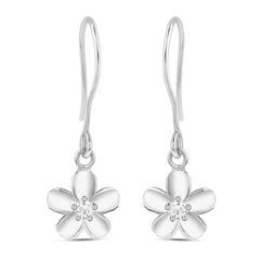 Roovi Pretty Flower Dangler Earrings in Pure 925 Silver