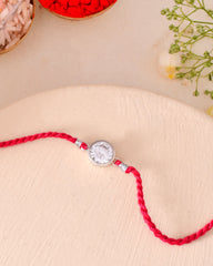 Roovi 925 Silver Stone Designer Rakhi I Raksha Bandhan Rakhi for Brother I Gift for Men & Boys I 925 Hallmark