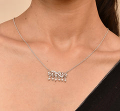 Roovi Flora Pearl Necklace in 925 Silver with 22kt Gold Plating