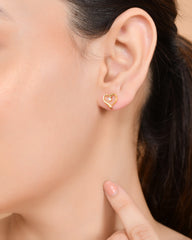 Trendy Simple Heart Studs in 925 Silver - Buy Earrings Online