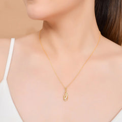 Online Purchase of Spring Leaf 22kt Gold Plated Necklace in 925 Silver