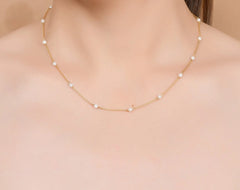 Roovi Forever Grace Pure 925 Silver Pearl Necklace with 22kt Gold Plated