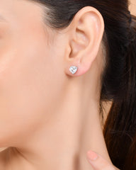 Buy 925 Silver Heart Studs with American Diamond