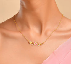 Sweet Blossom 925 Silver Flora Necklace with 22kt Gold Plating