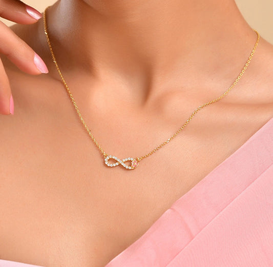 Infinity Flora 925 Silver Necklace with 22kt Gold Plated